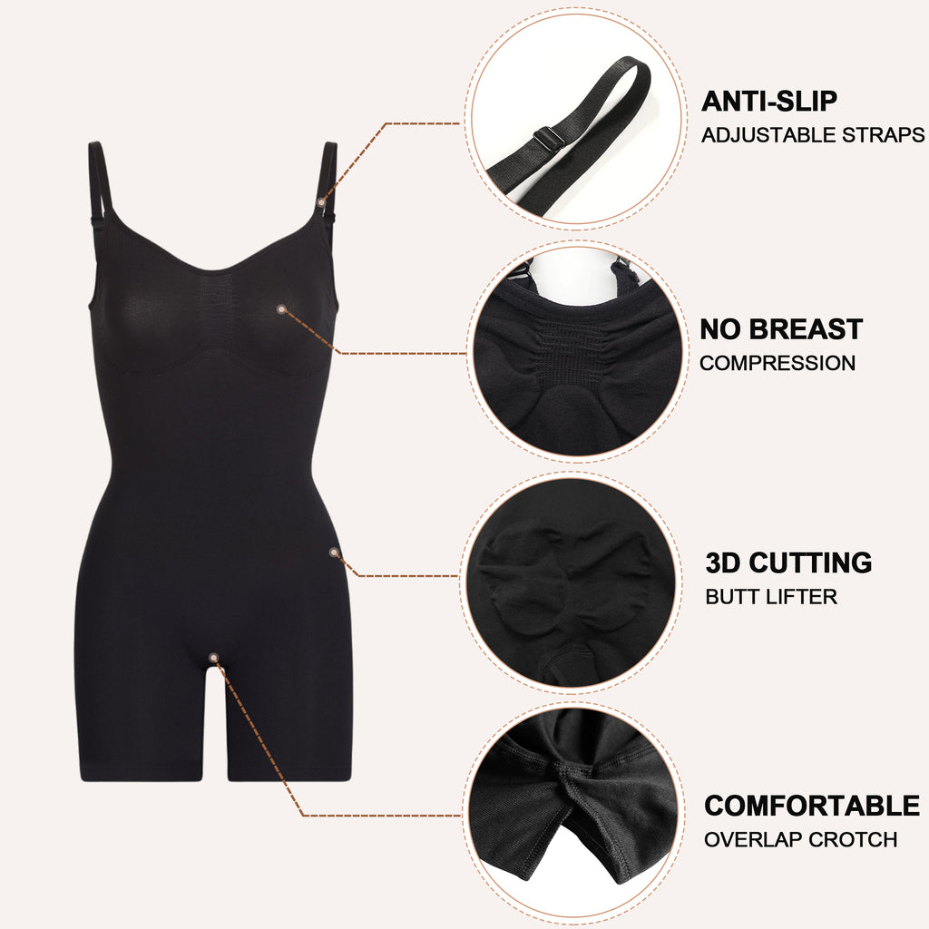 YIANNA Women Shapewear Tummy Control Bodysuit Seamless Sculpting Snatched Waist  Body Suit Thong,YA5215-Black-XXS/XS at  Women's Clothing store