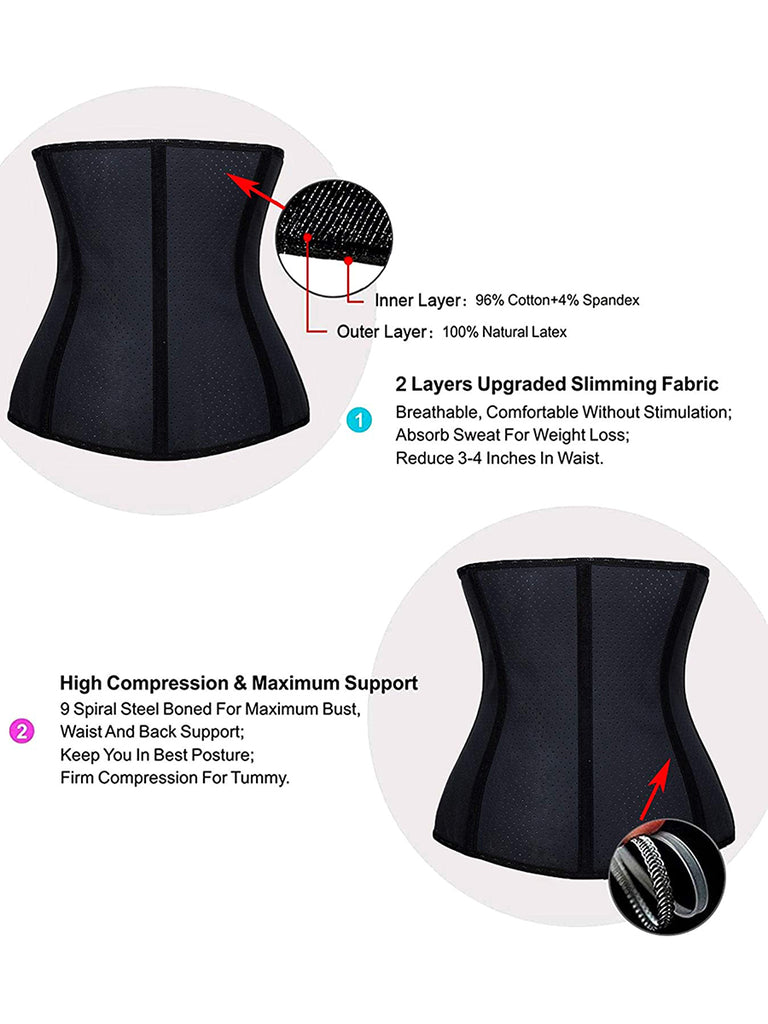 YIANNA Short Torso Waist Trainer for Women Underbust Latex Sport Girdle  Corsets Cincher Hourglass Body Shaper, (Black, XS) - Yahoo Shopping