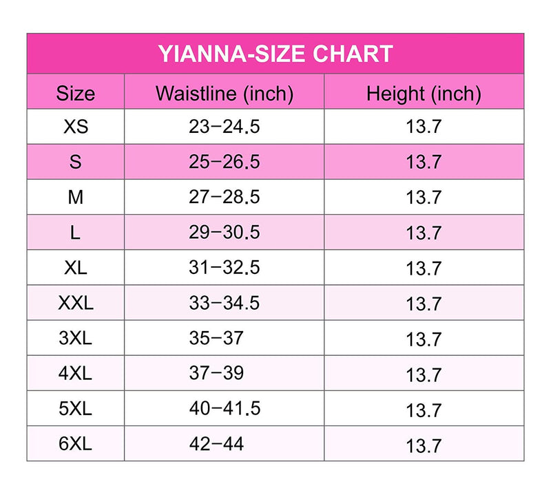 YIANNA Women Latex Long Torso Waist Trainer 9 Steel Bones 3 Row Hooks