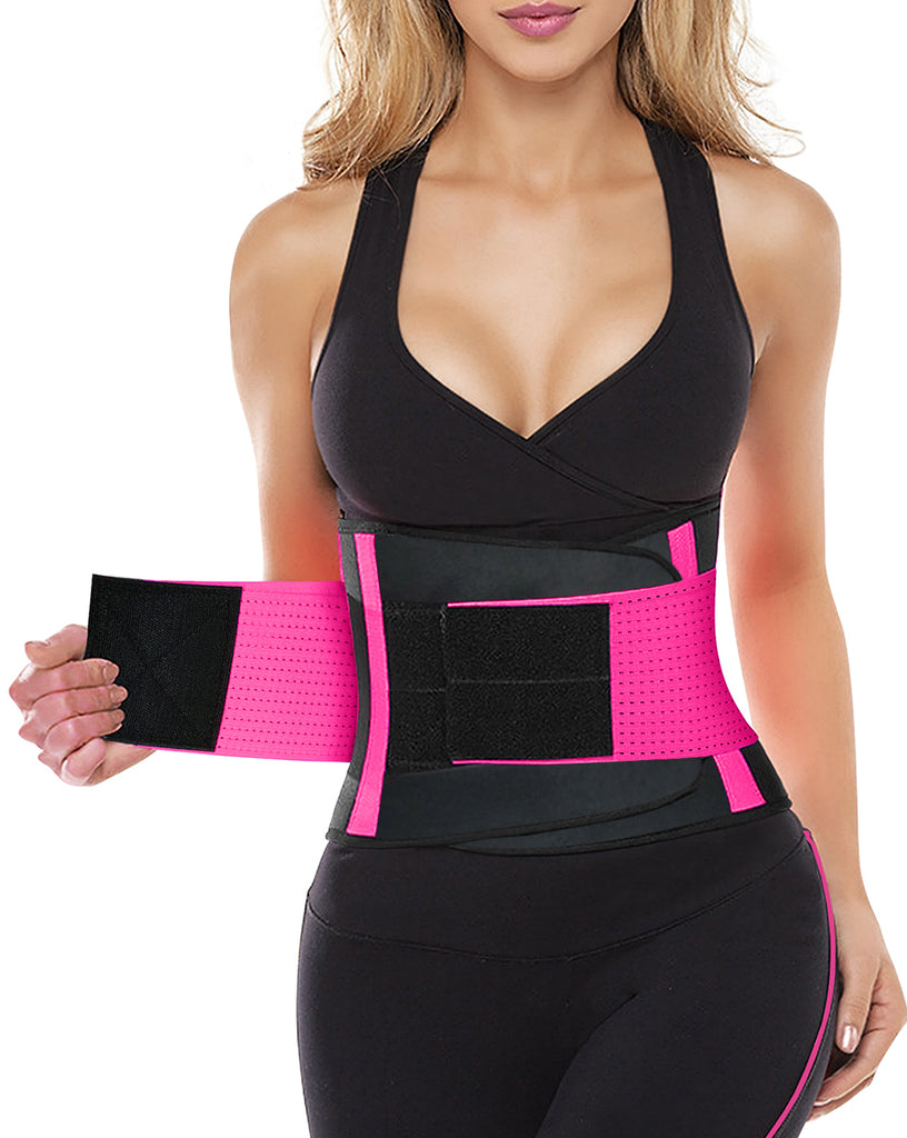 Gym Waist Trimmer - Sweat Band Waist Trainer Belt for Men and Women -  Reinforced Trim Adjustable Stomach Trainer & Back Support