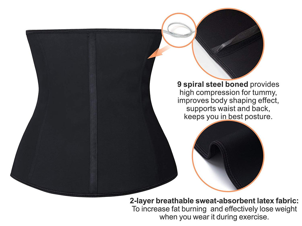 12 Steel Bone Shapewear Breathable Latex Corset Vest Waist Trainer