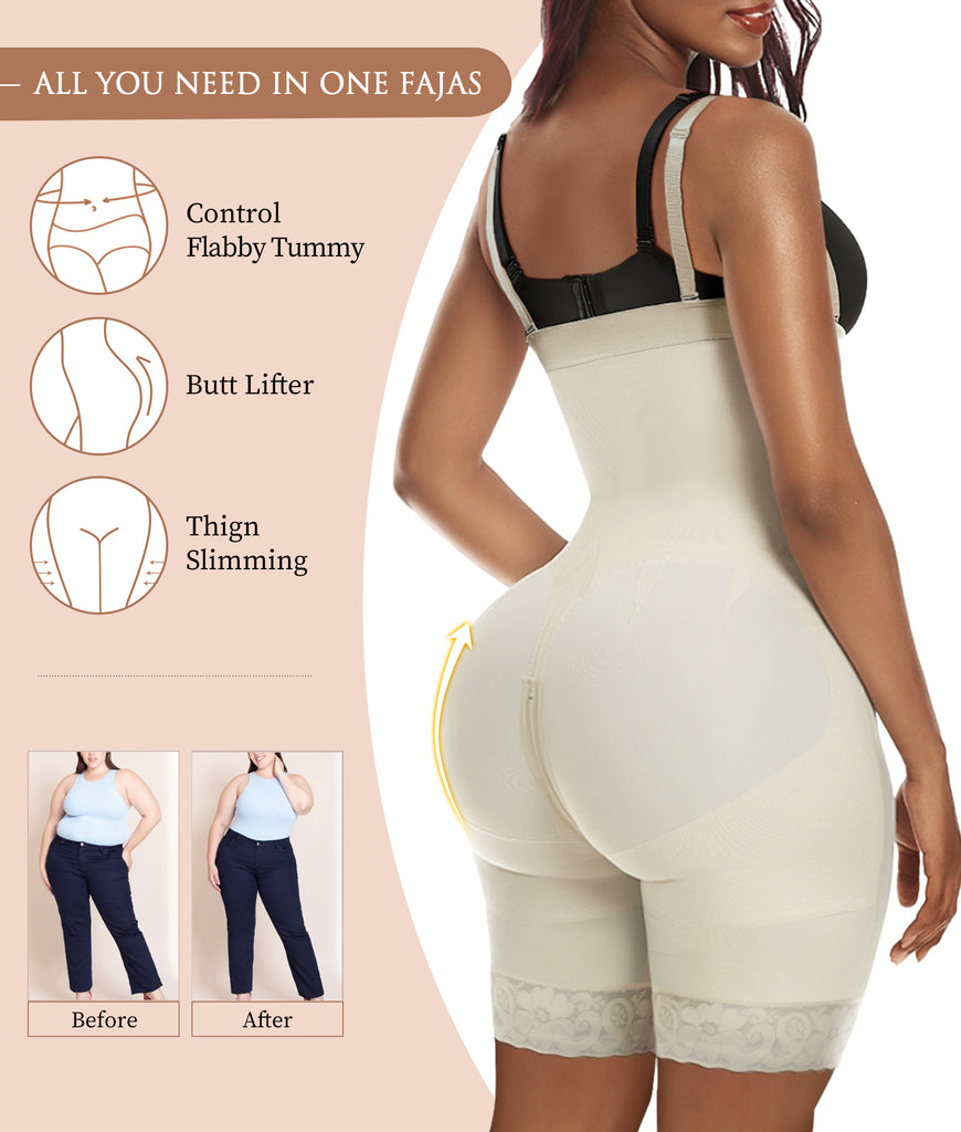 YIANNA Fajas Colombianas – Body moldeador de glúteos para mujer con control  de abdomen posparto