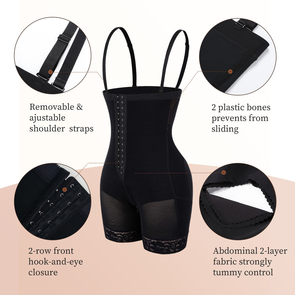 YIANNA Fajas Colombianas Postparto Shapewear for Women Tummy Control High  Compression Body Shaper with Hook Crotch,YA7273-Black-XS : :  Clothing, Shoes & Accessories