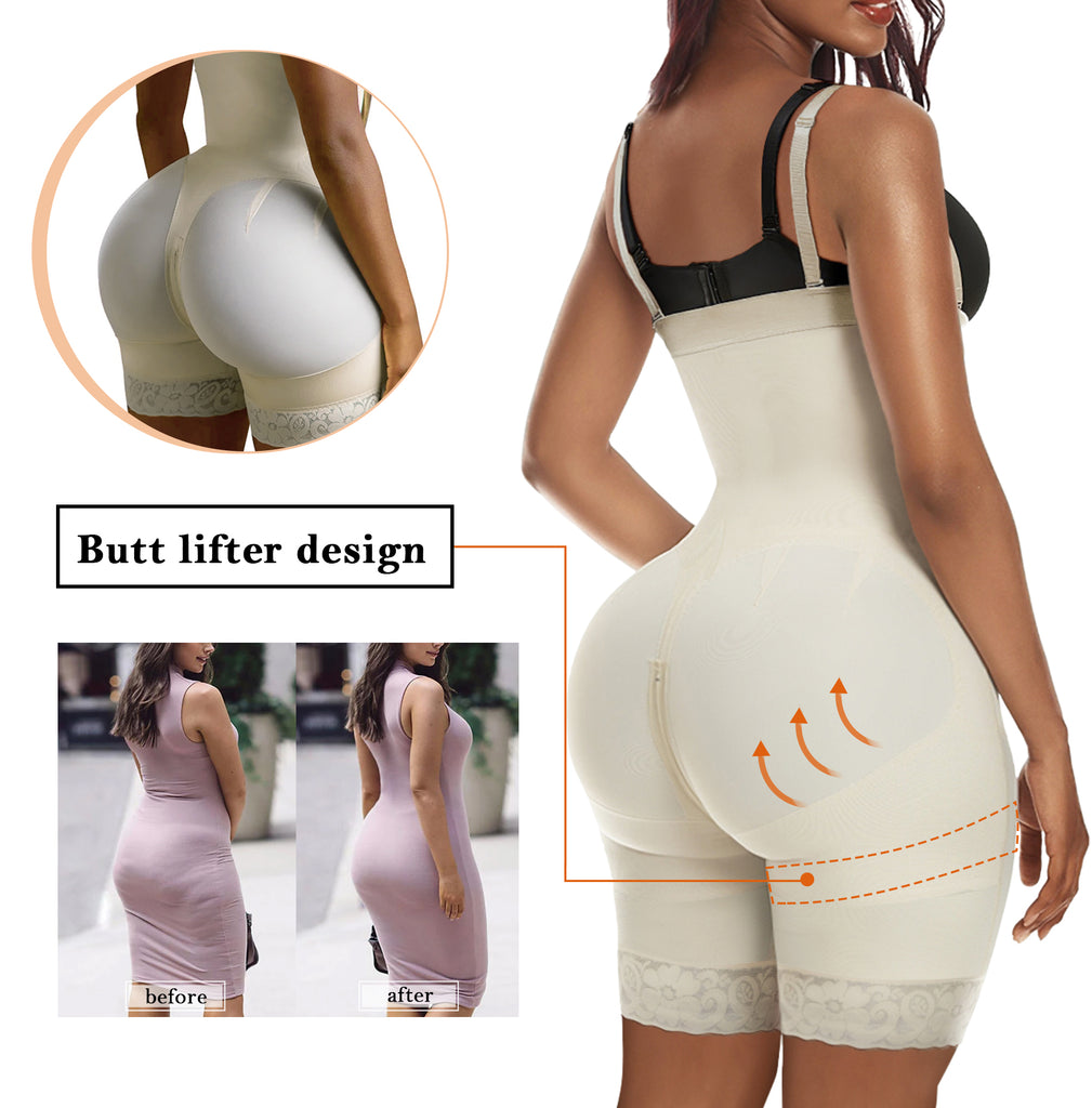 YIANNA Fajas Para Mujer Con Control De Abdomen Fajas Colombianas Body  Shaper Zipper Open Bust Body,YA7212-Beige-XS : : Ropa, Zapatos  y Accesorios